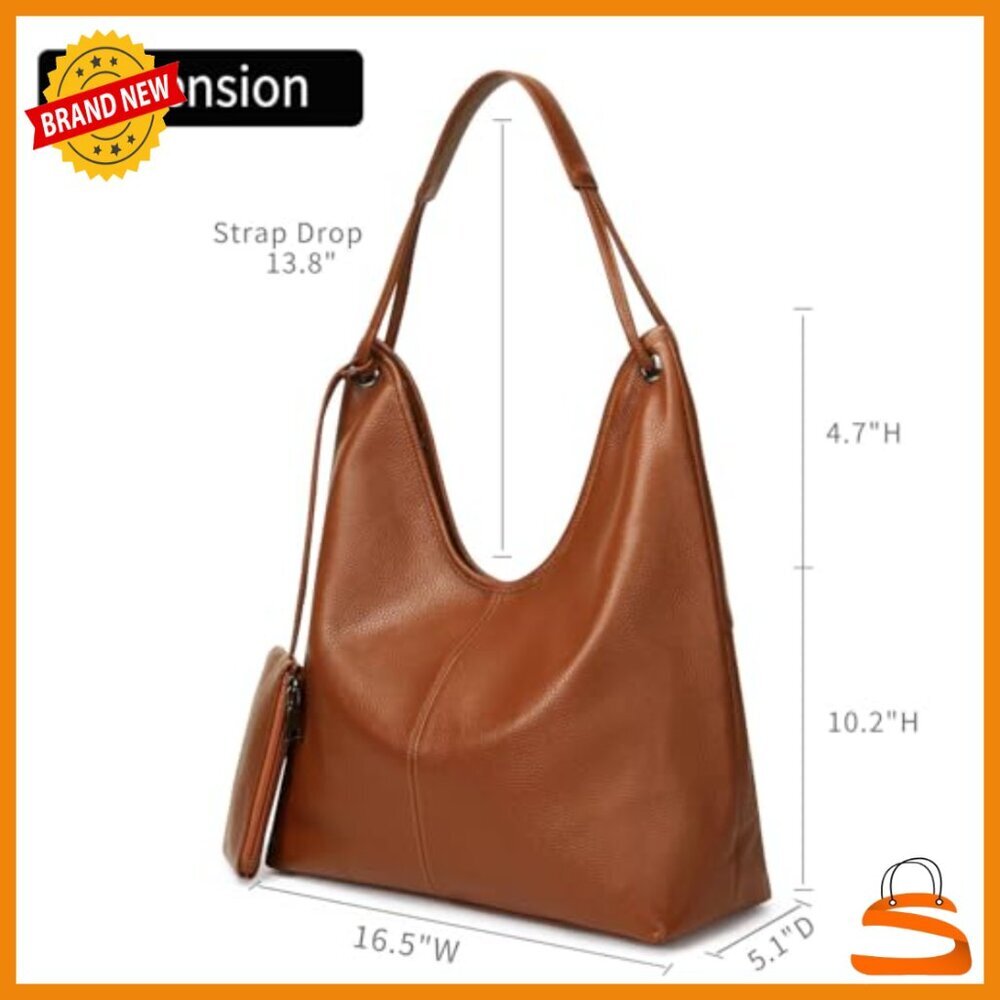 Large Genuine Leather Hobo Shoulder Bag for Work and Everyday Use - Picture 3 of 6